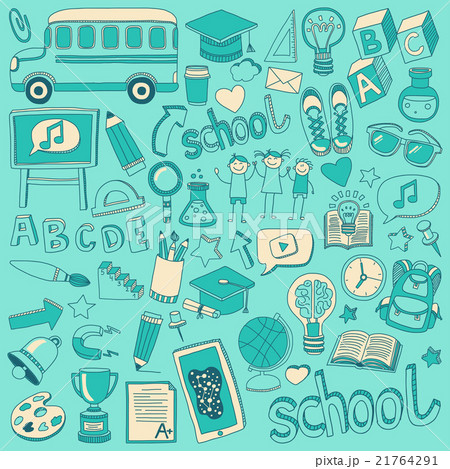 Back to School doodle set. Linear icons Back to School doodle set. Linear icons 21764291