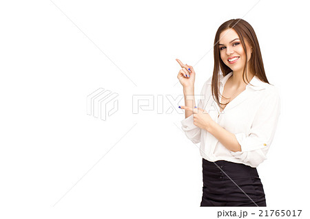 Business woman point up Business woman point up 21765017