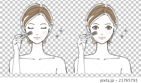 チークを塗る女性イラスト3 チークを塗る女性イラスト3 21765793