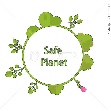 Frame form circle green earth plant flower cry 21767743