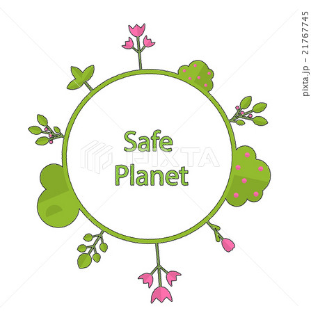Frame form circle green earth plant flower cry 21767745