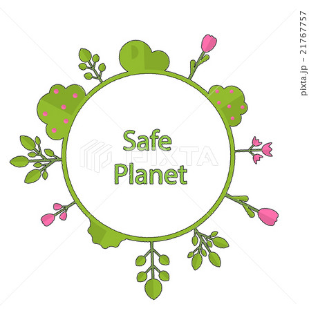 Frame form circle green earth plant flower cry 21767757