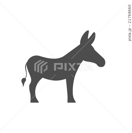 Donkey Silhouette Isolated on White Background Donkey Silhouette Isolated on White Background 21768660
