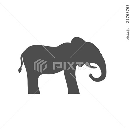 Elephant Silhouette Isolated on White Background 21768763