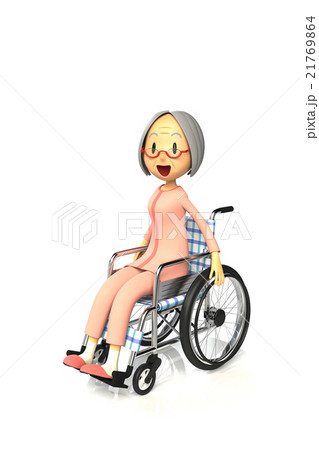 車椅子を使っている老婦人 車椅子を使っている老婦人 21769864