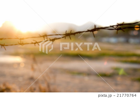 Blurred background old wire fence 21770764