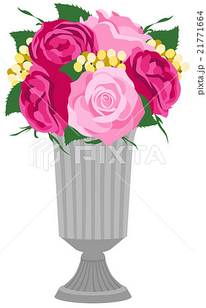 花瓶に入ったバラのイラスト素材