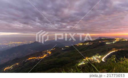 Road in the mountains at night. 21773053