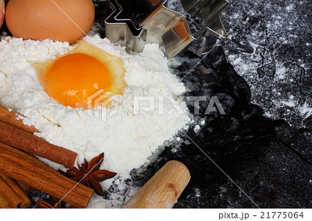 baking ingredients on black baking ingredients on black 21775064
