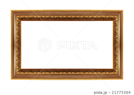 Wooden vintage frame isolated on white background 21775304