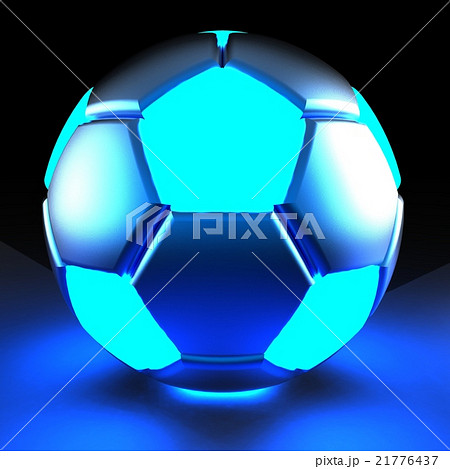 青く光るサッカーボールのイラスト素材 21776437 Pixta