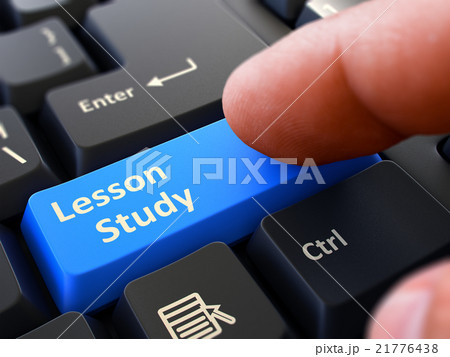Lesson Study Concept. Person Click Keyboard Button Lesson Study Concept. Person Click Keyboard Button 21776438
