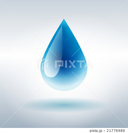 Blue shiny water drop. Vector illustration 21776989