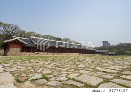 世界遺産 ソウル 宗廟 正殿 韓国 の写真素材