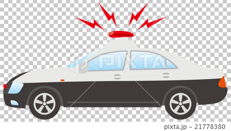 サイレンをならしているパトカーのイメージイラスト サイレンをならしているパトカーのイメージイラスト 21778380