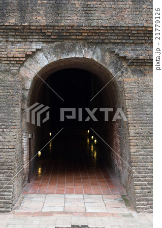 thai temple, tunnel in wat umong, chiang mai 21779126