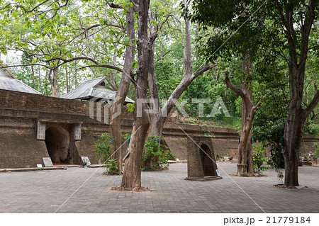 thai temple, tunnel in wat umong, chiang mai 21779184