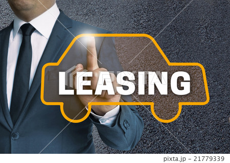leasing car touchscreen is operated by businessman concept leasing car touchscreen is operated by businessman concept 21779339