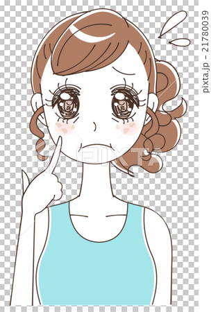 老化に悩む女性のイラスト 老化に悩む女性のイラスト 21780039