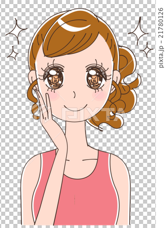 肌のきれいな女性のイラストのイラスト素材