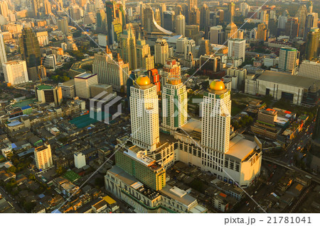 Aerial view Bangkok city business area  21781041