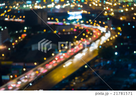 Blurred bokeh highway road curved night view 21781571