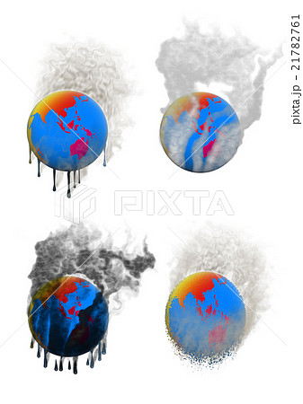 地球崩壊のイメージデザインのイラスト素材