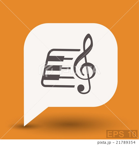 Pictograph of music key and keyboard 21789354