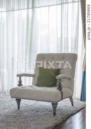 classic sofa style with green pillow on carpet classic sofa style with green pillow on carpet 21789868