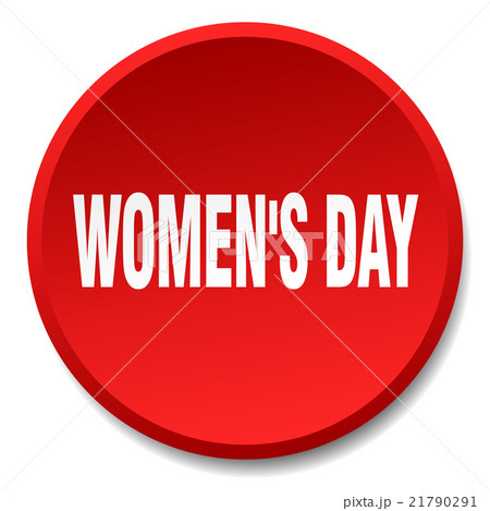 women's day red round flat isolated push button 21790291