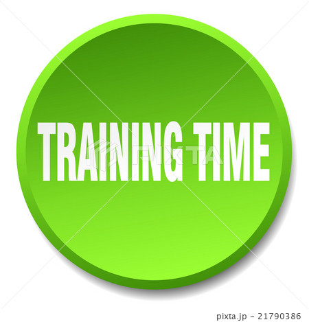 training time green round flat push button 21790386