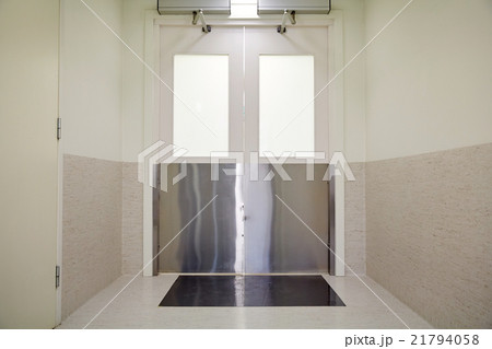 doors at hospital or laboratory corridor 21794058