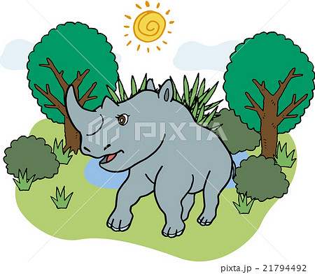 野生動物　サイ 21794492