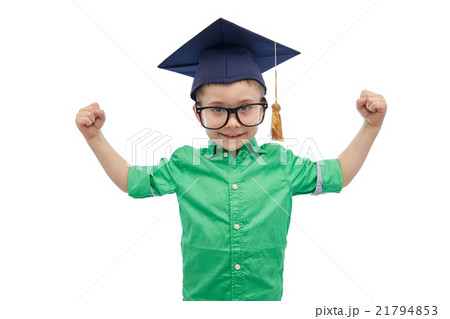 happy boy in bachelor hat showing power happy boy in bachelor hat showing power 21794853
