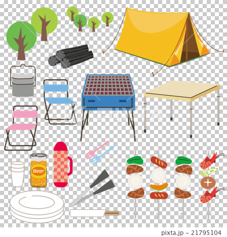 キャンプ道具のイラスト素材