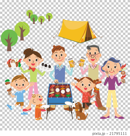 Three generations family to camp 21795111