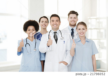 group of happy doctors at hospital group of happy doctors at hospital 21796052