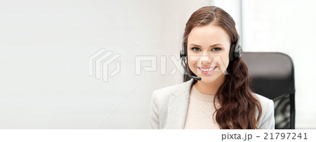 helpline operator with laptop computer helpline operator with laptop computer 21797241