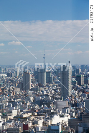 Tokyo city downtown aerial view 21798475