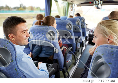 group of happy passengers in travel bus group of happy passengers in travel bus 21799308
