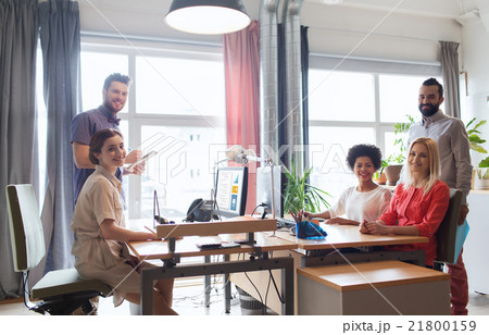 happy creative team in office 21800159