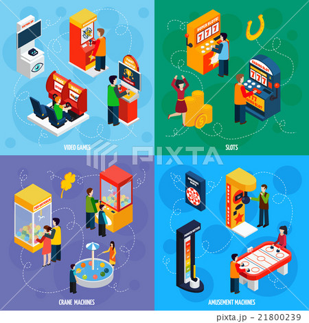 Game Machines 4 Isometric Icons Square Game Machines 4 Isometric Icons Square 21800239