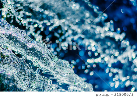 close up water drops in a blurred background color 21800673