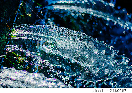 close up water drops in a blurred background color 21800674