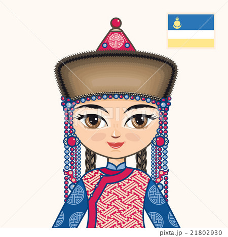 The girl in Buryat dress. Portrait. Avatar. 21802930