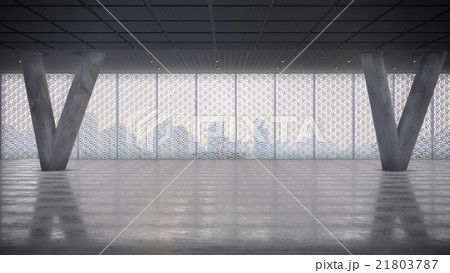 Render of Empty Concrete Hall 21803787