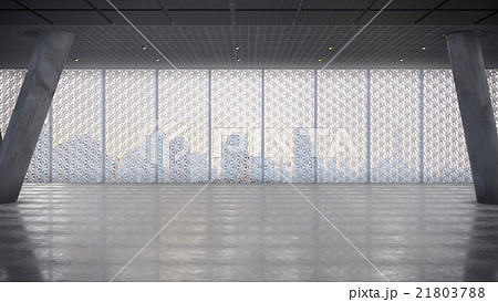 Render of Empty Concrete Hall 21803788