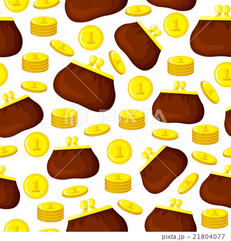 Cartoon purses and coins pattern seamless 21804077