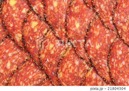 Black pepper-coated salami with cheese 21804304