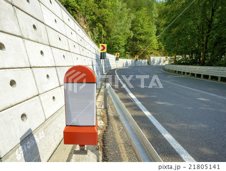 kilometer stone post on the roadside in Romania kilometer stone post on the roadside in Romania 21805141